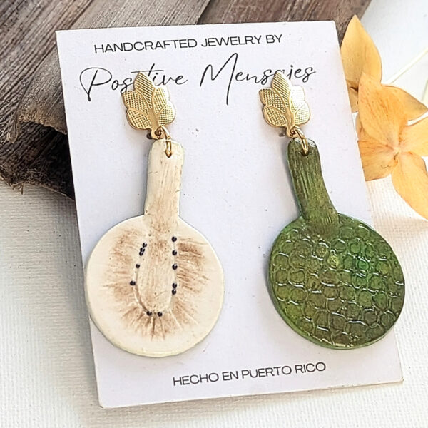 Two Sides of the Pana Fruit Earrings with Tree Posts