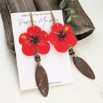 Taino-Inspired Flor De Maga Earrings With Rhombus Hooks