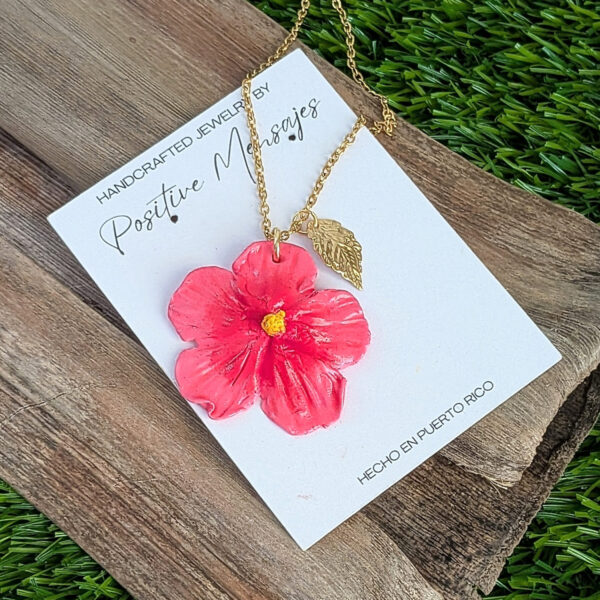 Flor De Maga Necklace With Golden Leaf