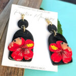 Curious Frog and Puerto Rican National Flower Earrings