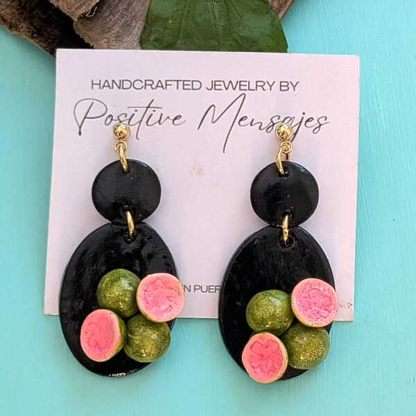 Guayaba Pink Guava Fruit Statement Earrings