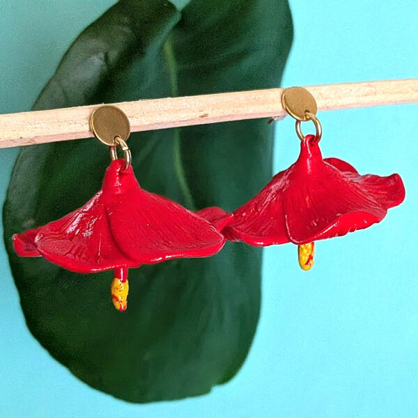 Flor de Maga Earrings Inspired by Bomba and Plena