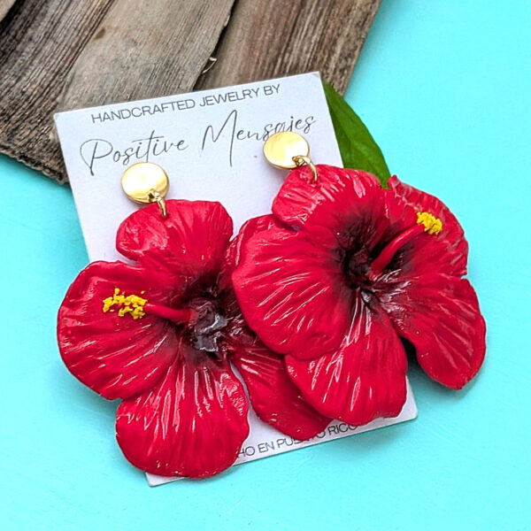 Large Flor De Maga Puerto Rico Flower Earrings