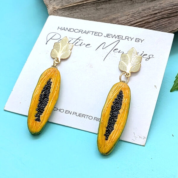 Papaya Puerto Rico Fruit Earrings