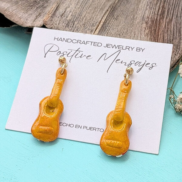 Puerto Rico Classic Guitar Flag Earrings