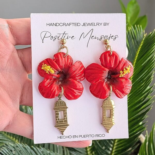 Puerto Rico Flor De Maga Garita Earrings