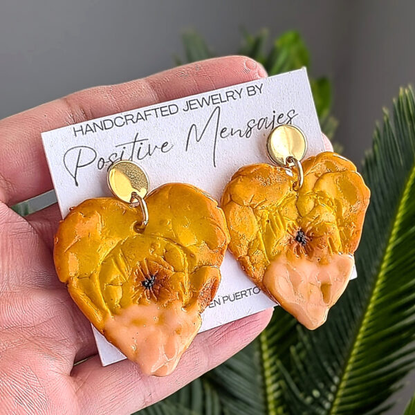 Heart-Shaped Tostones Con Mayo-Ketchup Earrings