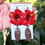 Taino-Inspired Flor De Maga Earrings With Beads
