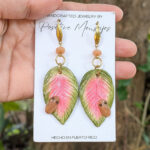 Artisanal Leaf Earrings with Puerto Rican Frog and Beads