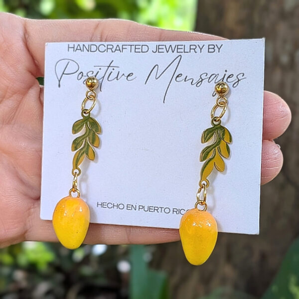 Mini Mango Fruit Earrings Inspired by Puerto Rico