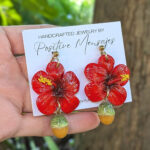 Quenepa Style Earrings with Flor de Maga Flower