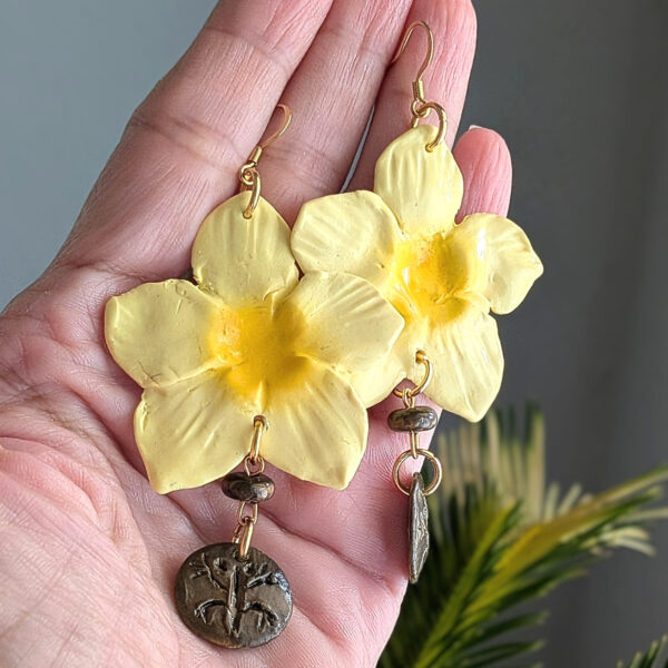 Flor De Canario Taino-Inspired Earrings With Beads