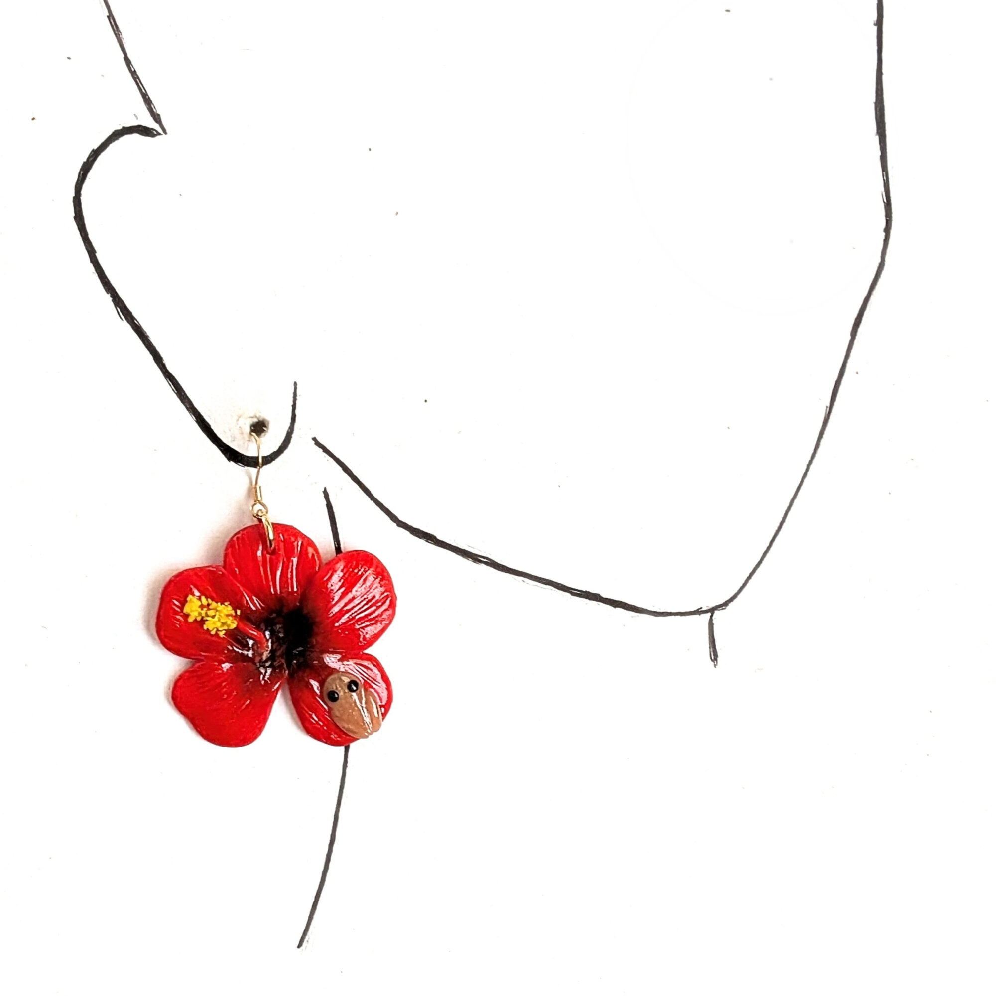 Flor De Maga Earrings with a Touch of the Puerto Rican Frog - Image 4