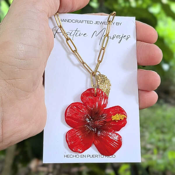 large hibiscus flower necklace