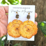 Handmade Tropical Tostones With Beads Earrings