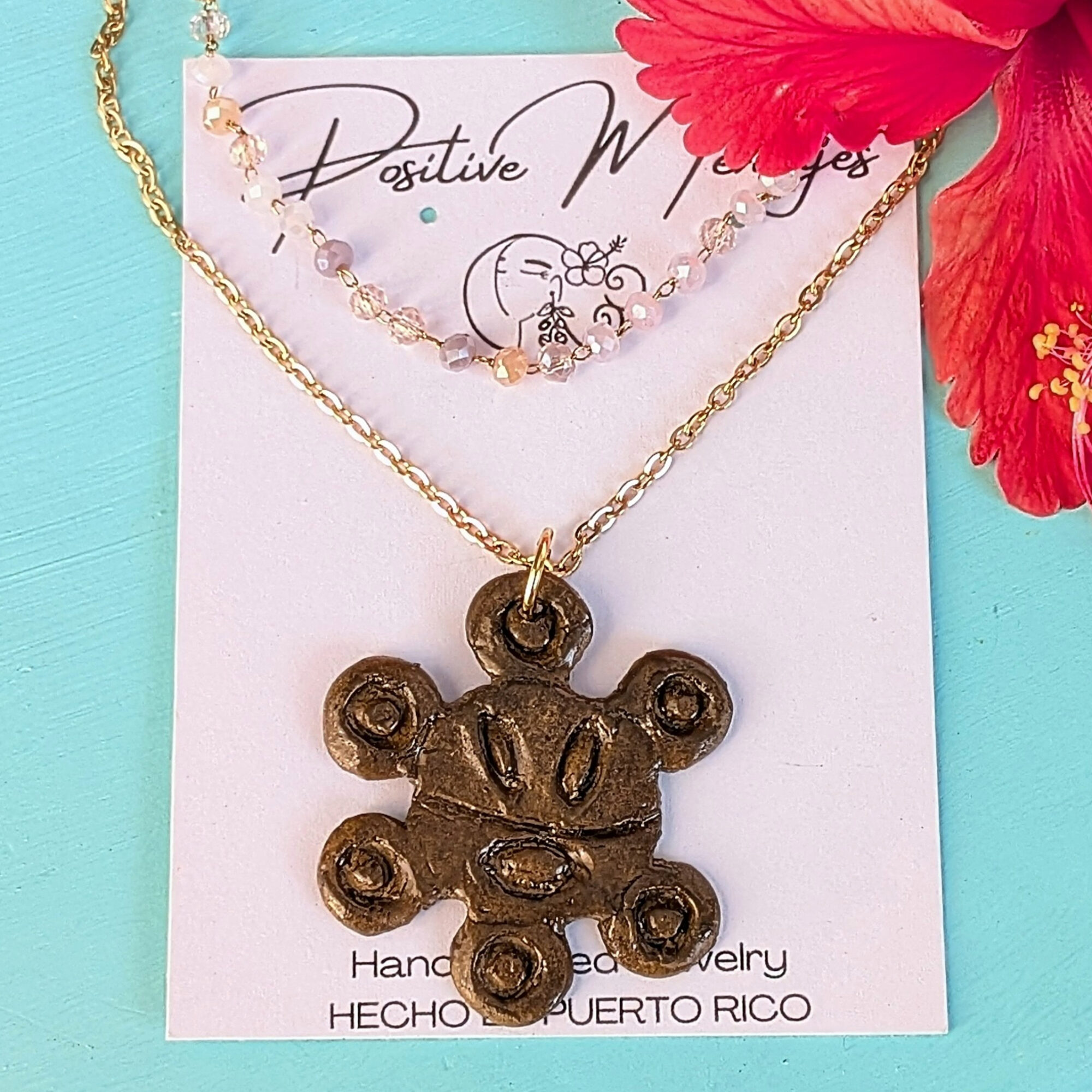 Taino-Inspired Sun Double Layered Necklace - Image 2