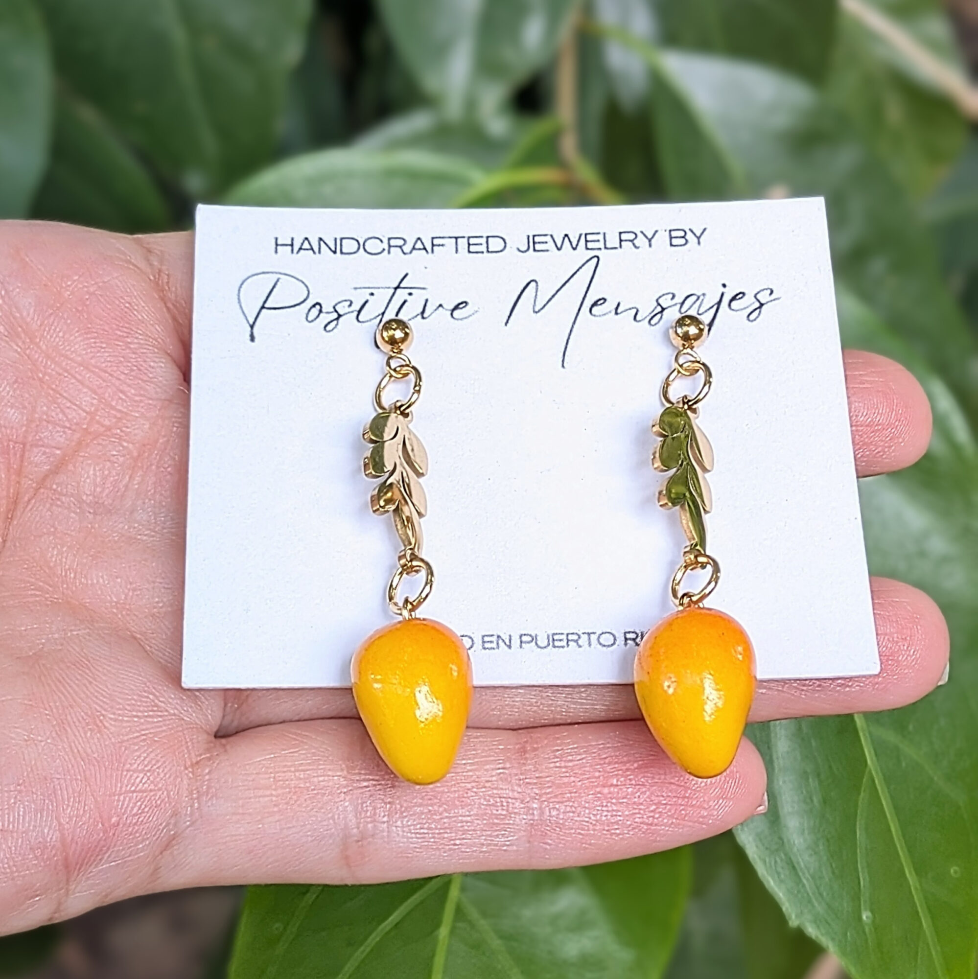 Mini Mango Fruit Earrings Inspired by Puerto Rico - Image 3