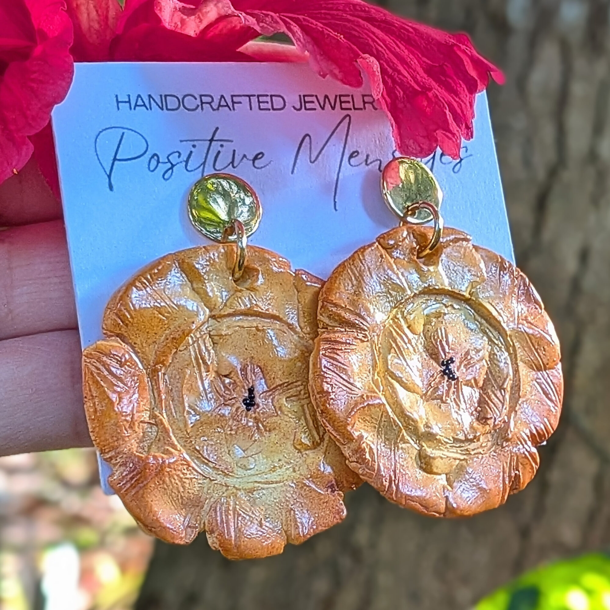 Caribbean Tostones Stud Dangle Earrings - Image 2
