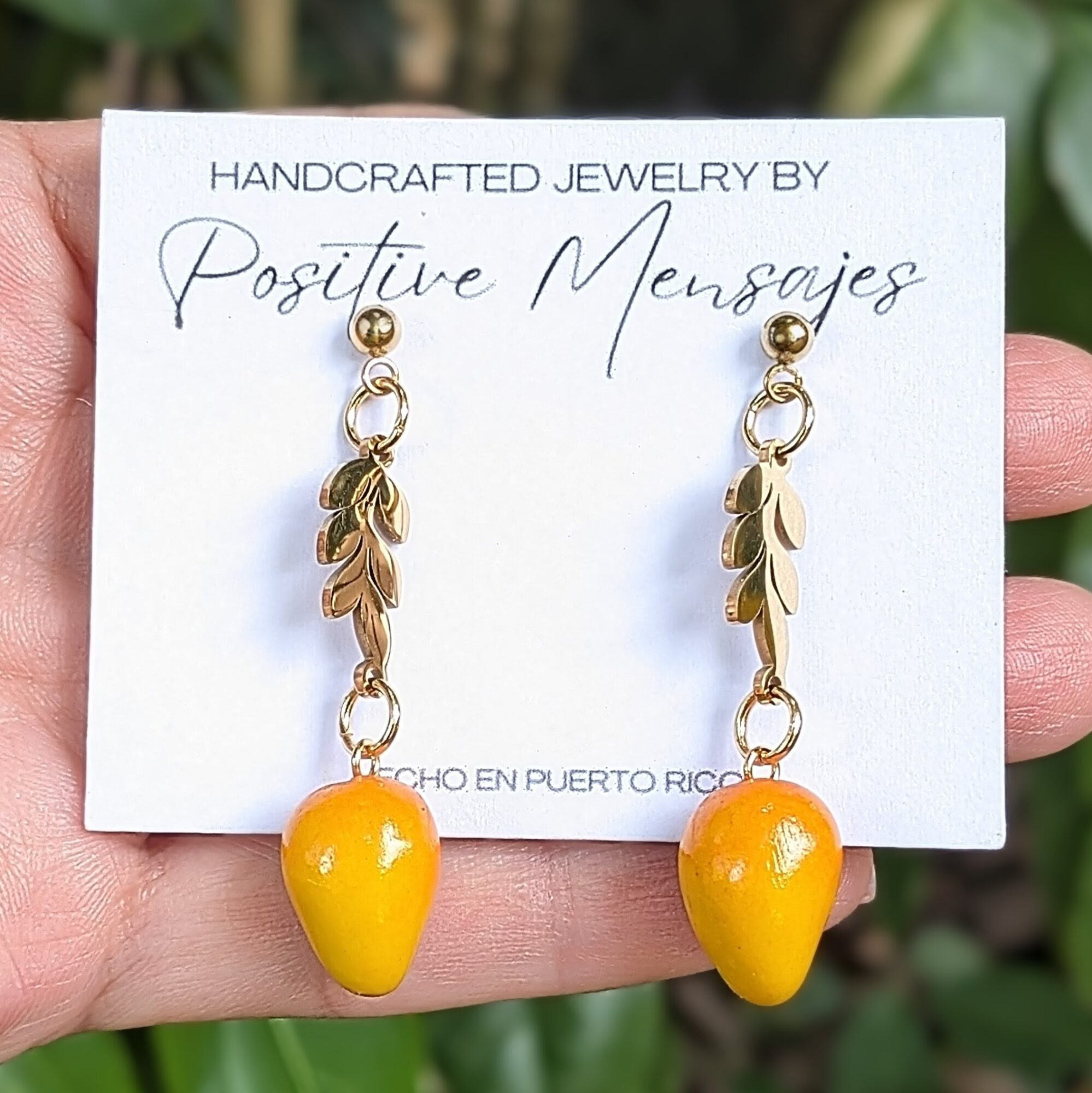 Mini Mango Fruit Earrings Inspired by Puerto Rico - Image 4