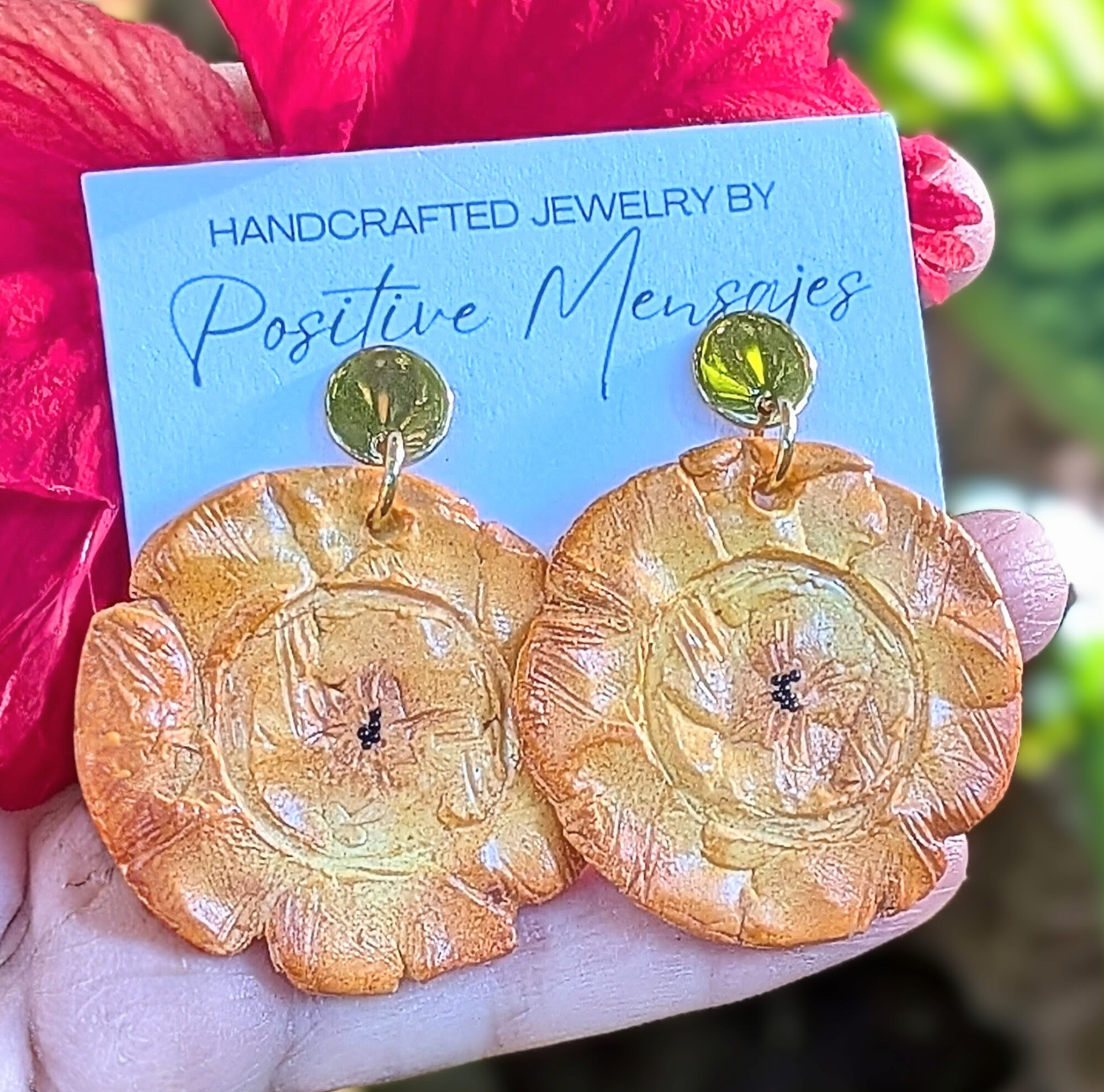 Caribbean Tostones Stud Dangle Earrings