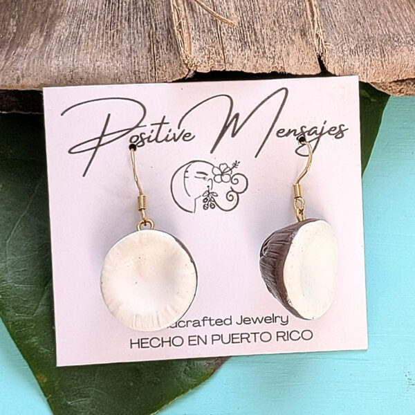 Coqui Taino Symbol Coconut Earrings