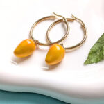 Puerto Rico Mango Fruit Hoop Earrings