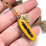 Papaya Fruit Beaded Necklace and Hibiscus Flower