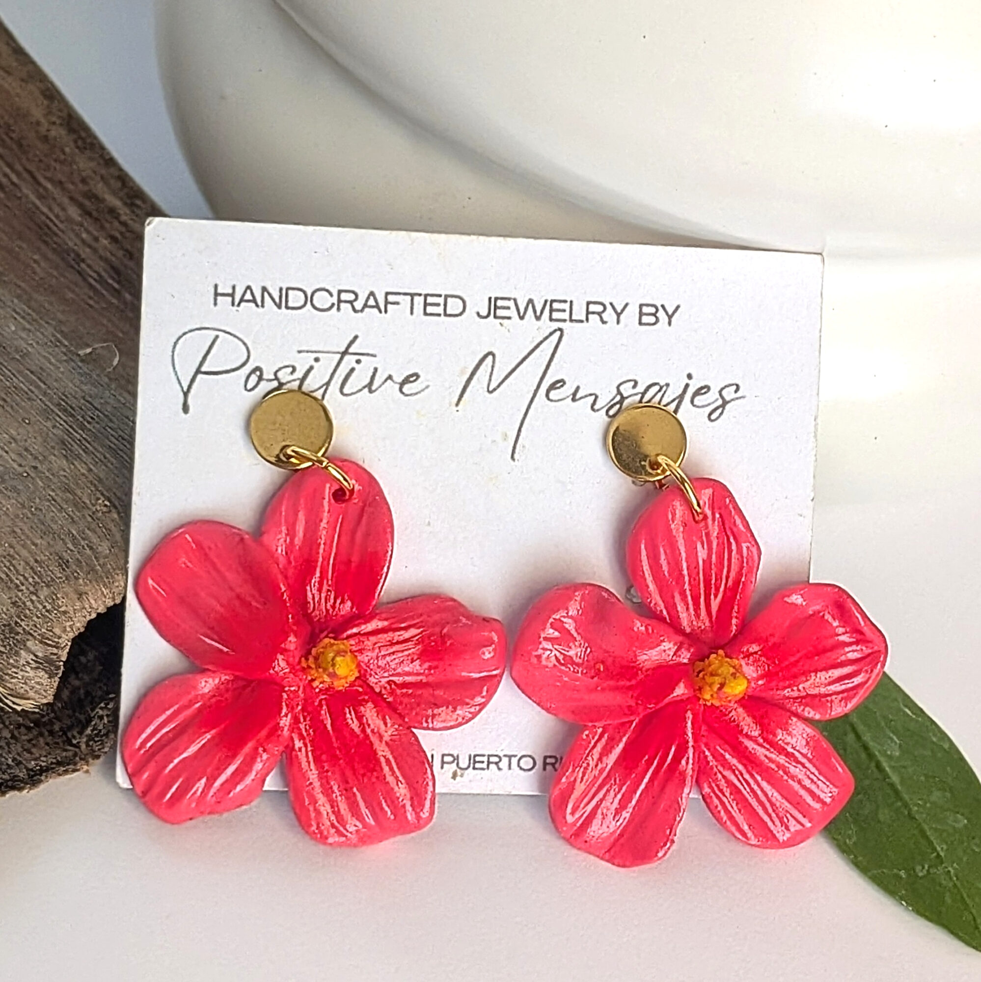 Flor de maga earrings from Puerto rico
