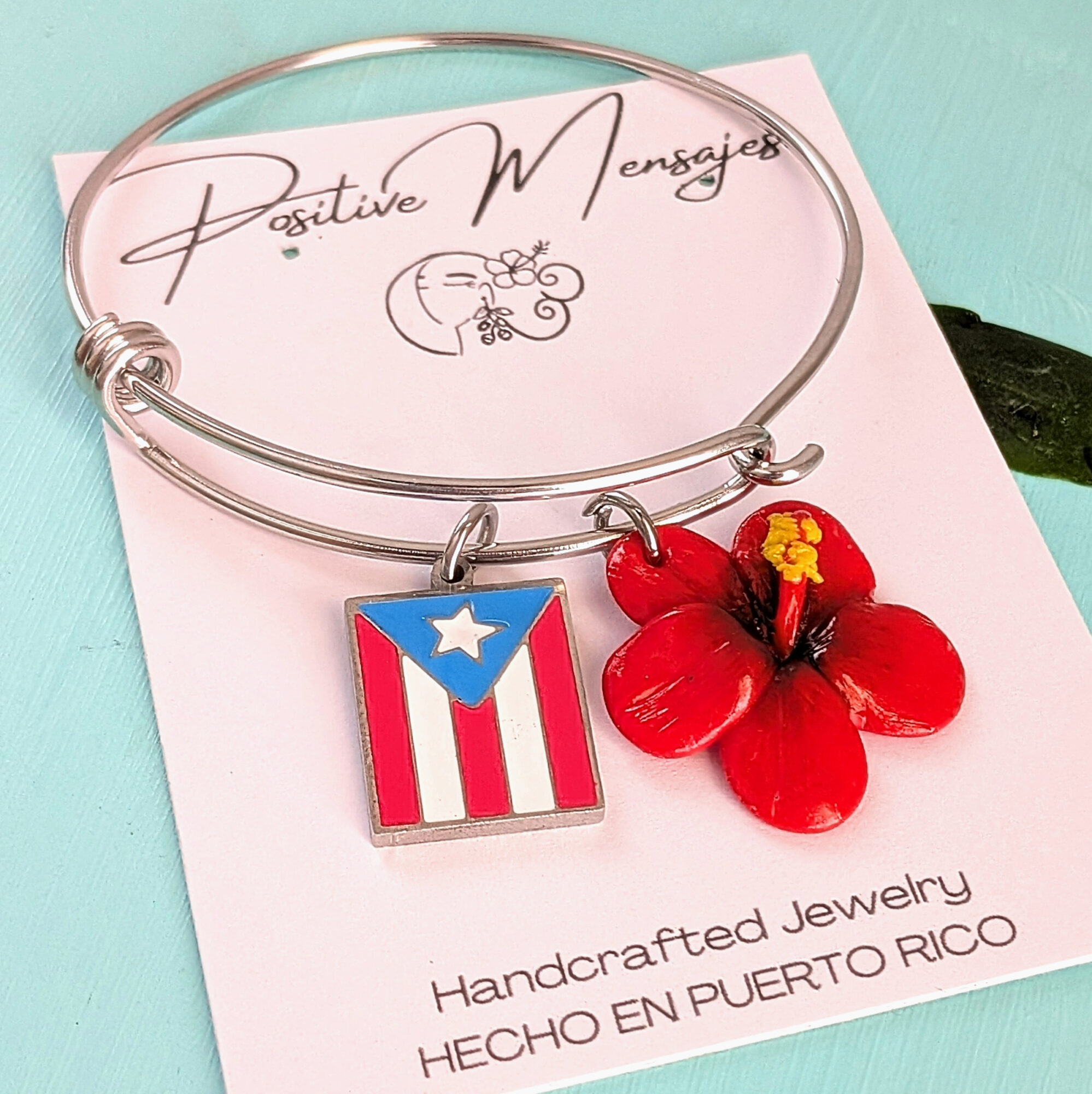 Puerto Rico Flag & Flor De Maga Stainless Steel Bracelet - Image 4