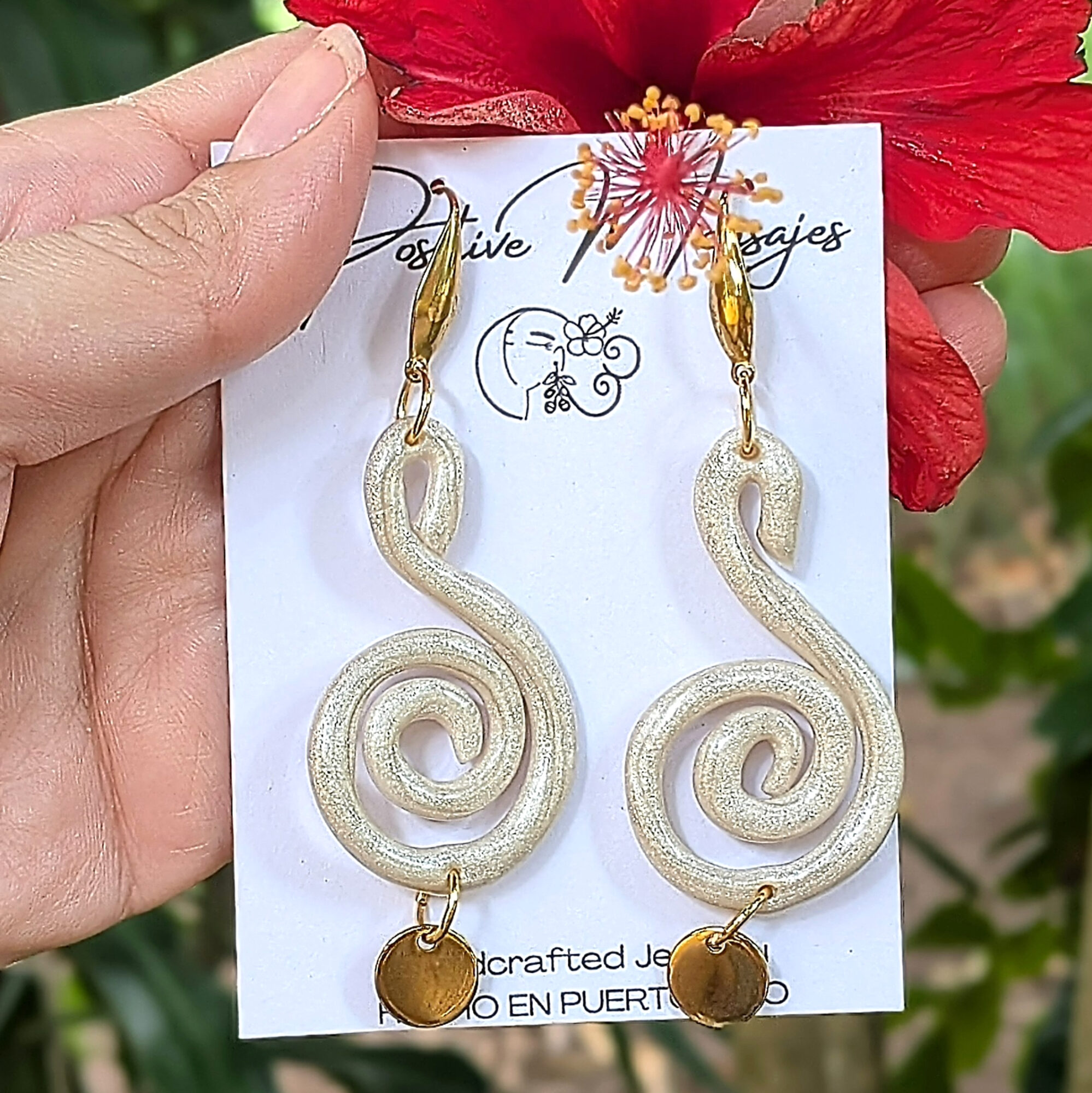 Taino-Inspired Caracol Snail Earrings - Image 2