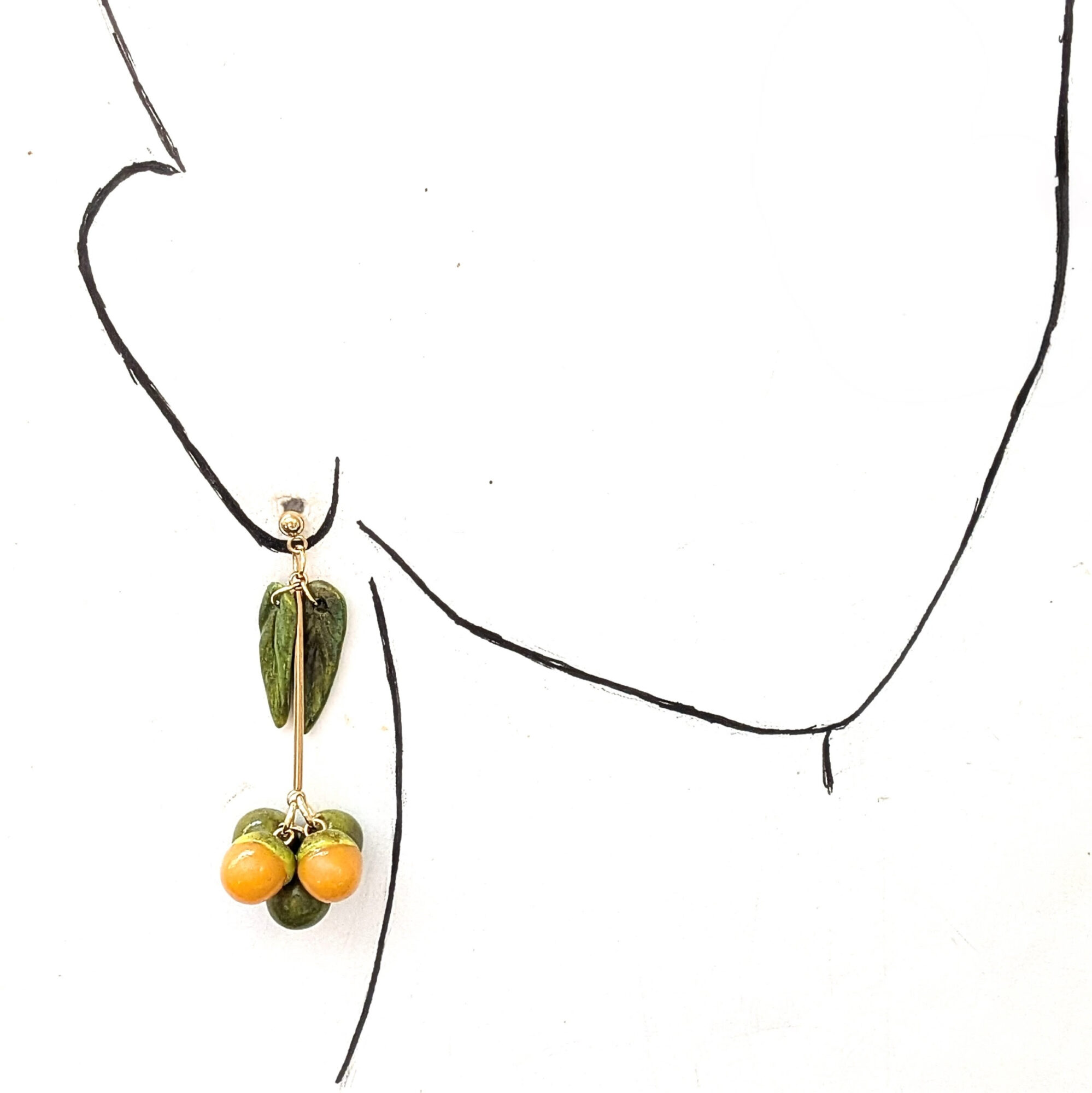 Puerto Rico quenepa earrings on ear