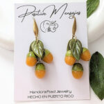 Quenepa Fruit With Leaves Earrings