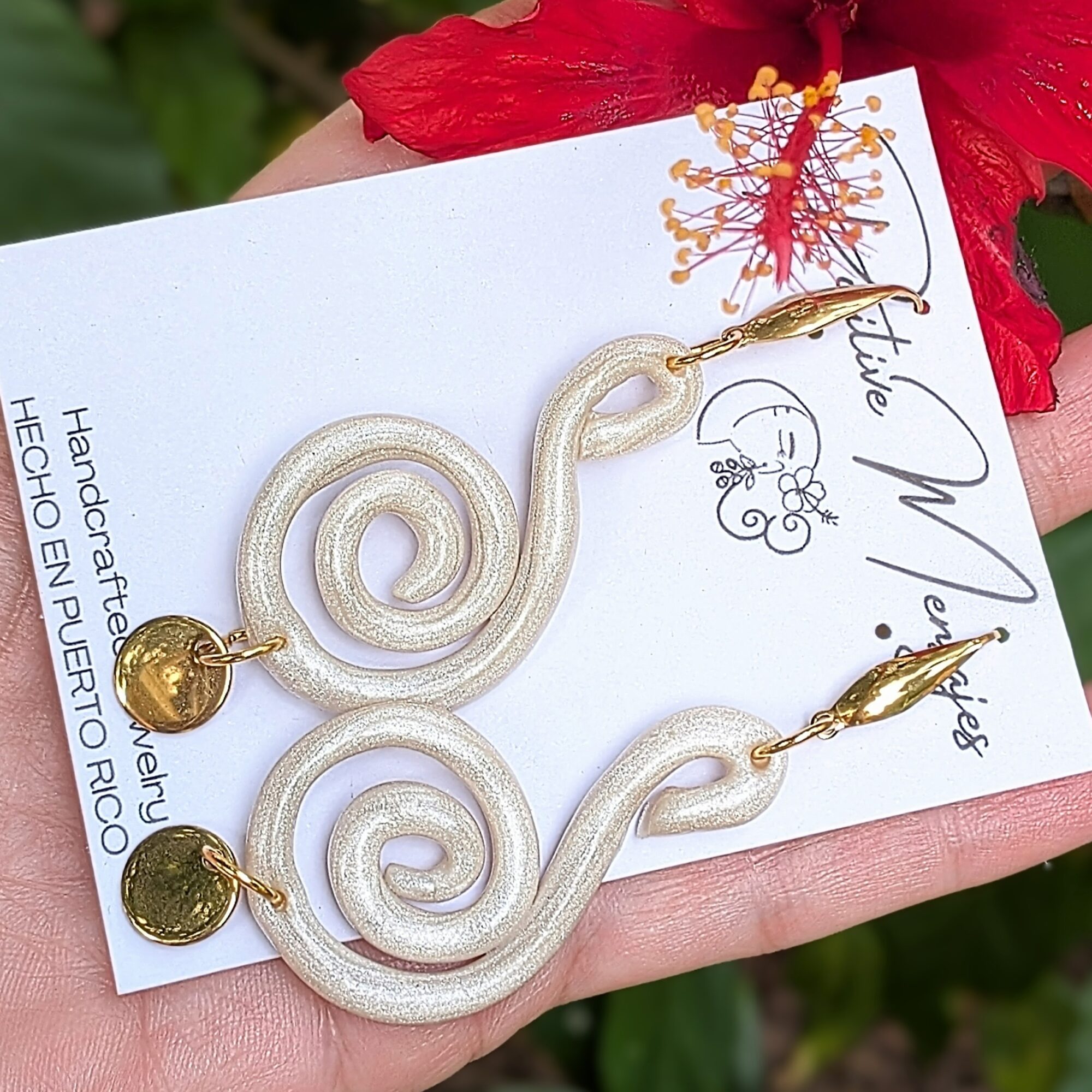 Taino-Inspired Caracol Snail Earrings - Image 3