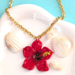 Puerto Rico Hibiscus Flower Statement Necklace
