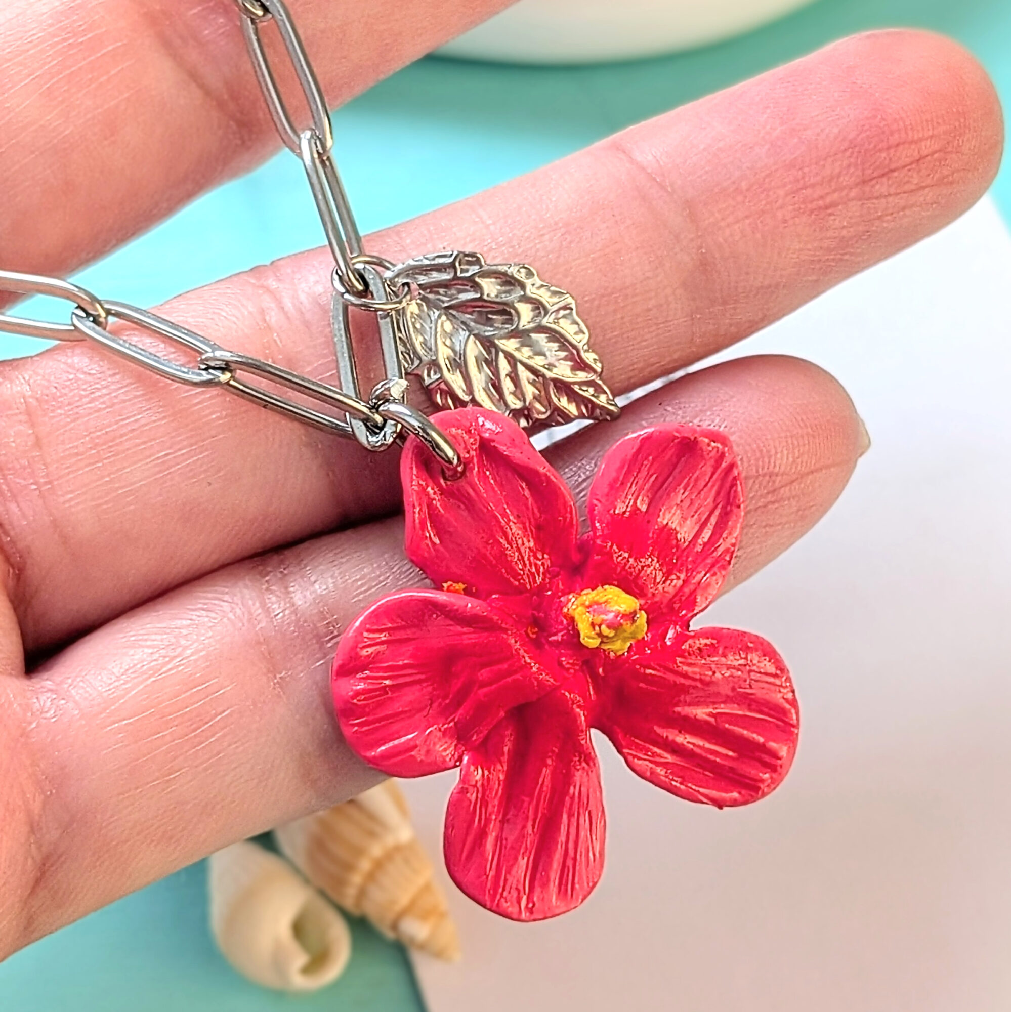 Silver-Toned Flor de Maga Paperclip Necklace - Image 9