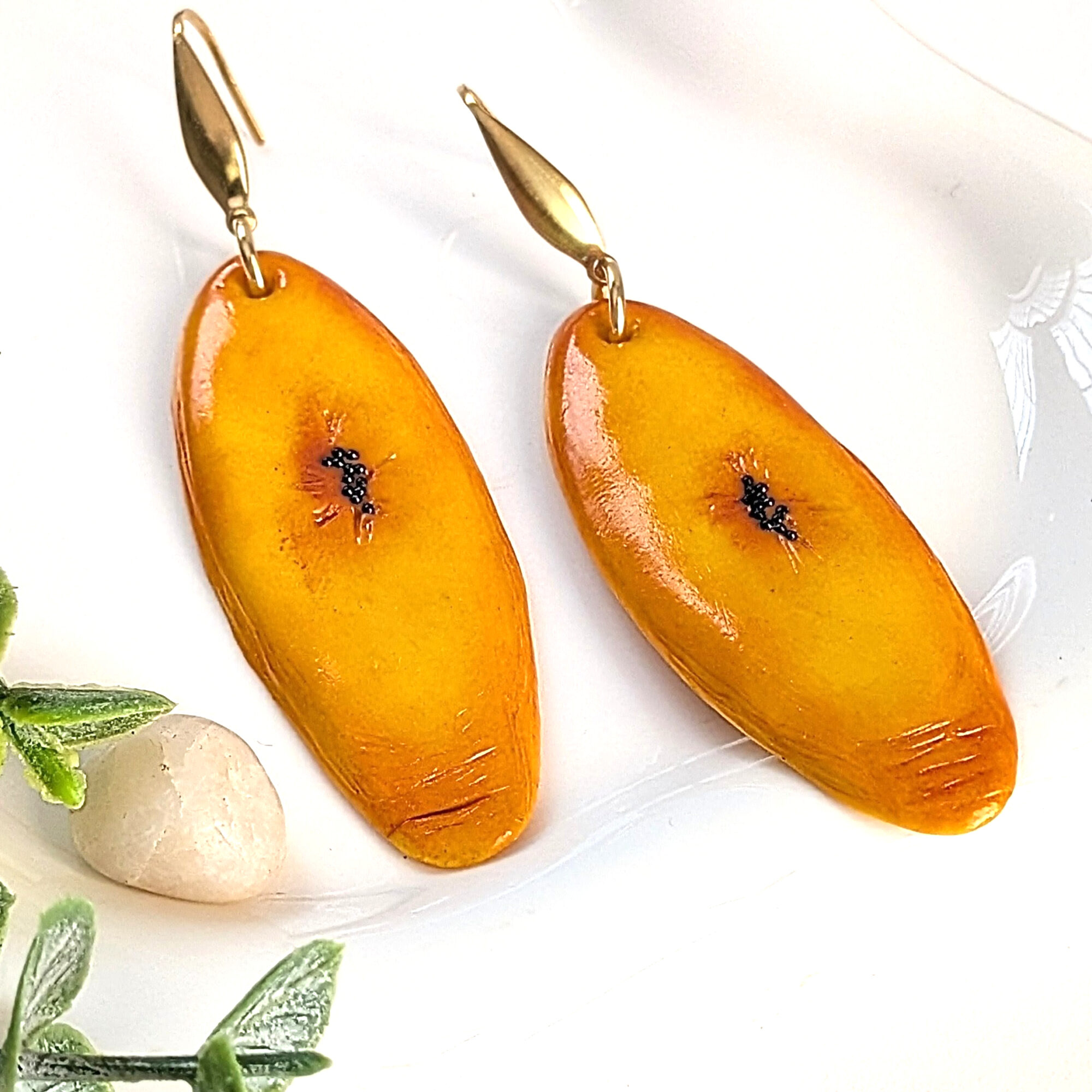 Caribbean Sweet Plantain Earrings With Rhombus Hooks - Image 6