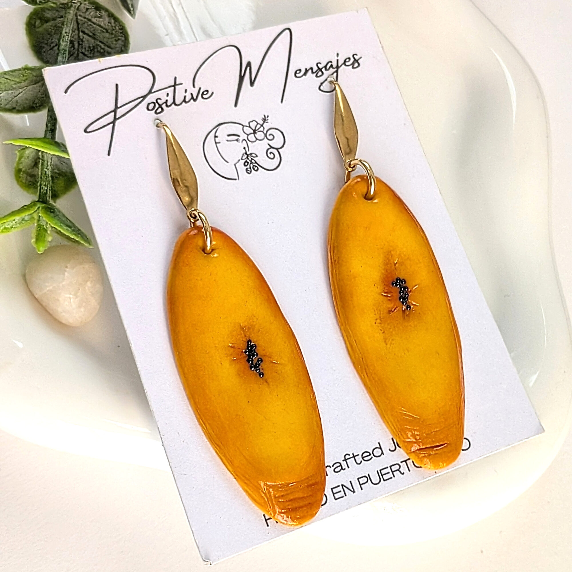 Caribbean Sweet Plantain Earrings With Rhombus Hooks - Image 5