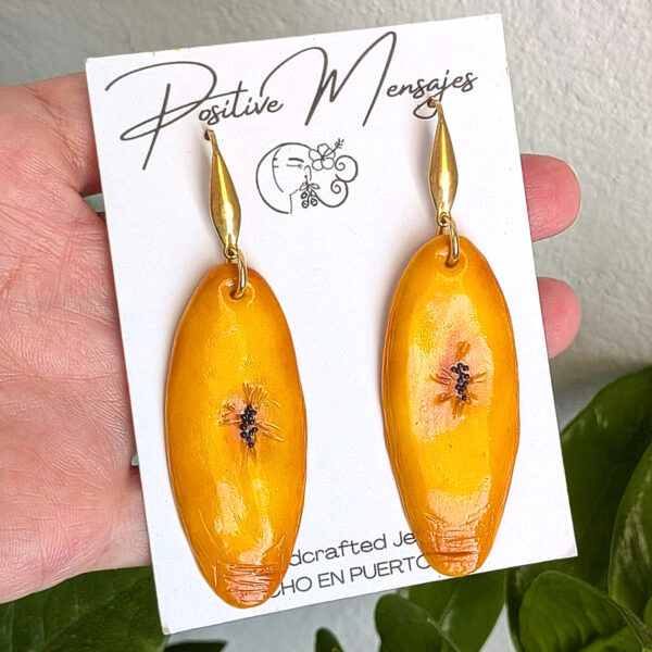 Caribbean Sweet Plantain Earrings With Rhombus Hooks
