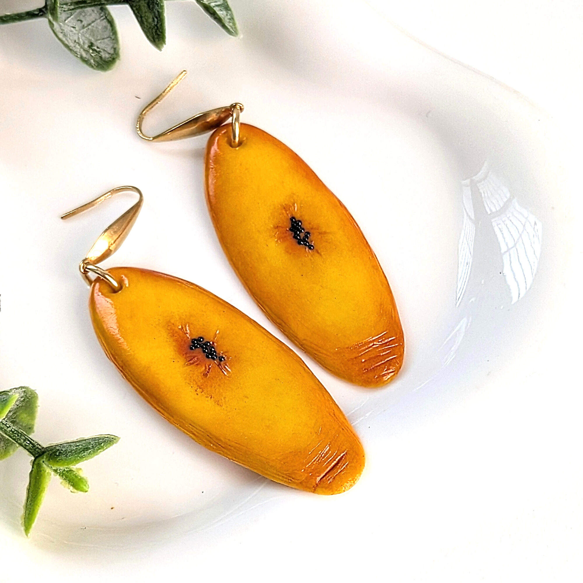 Caribbean Sweet Plantain Earrings With Rhombus Hooks - Image 7