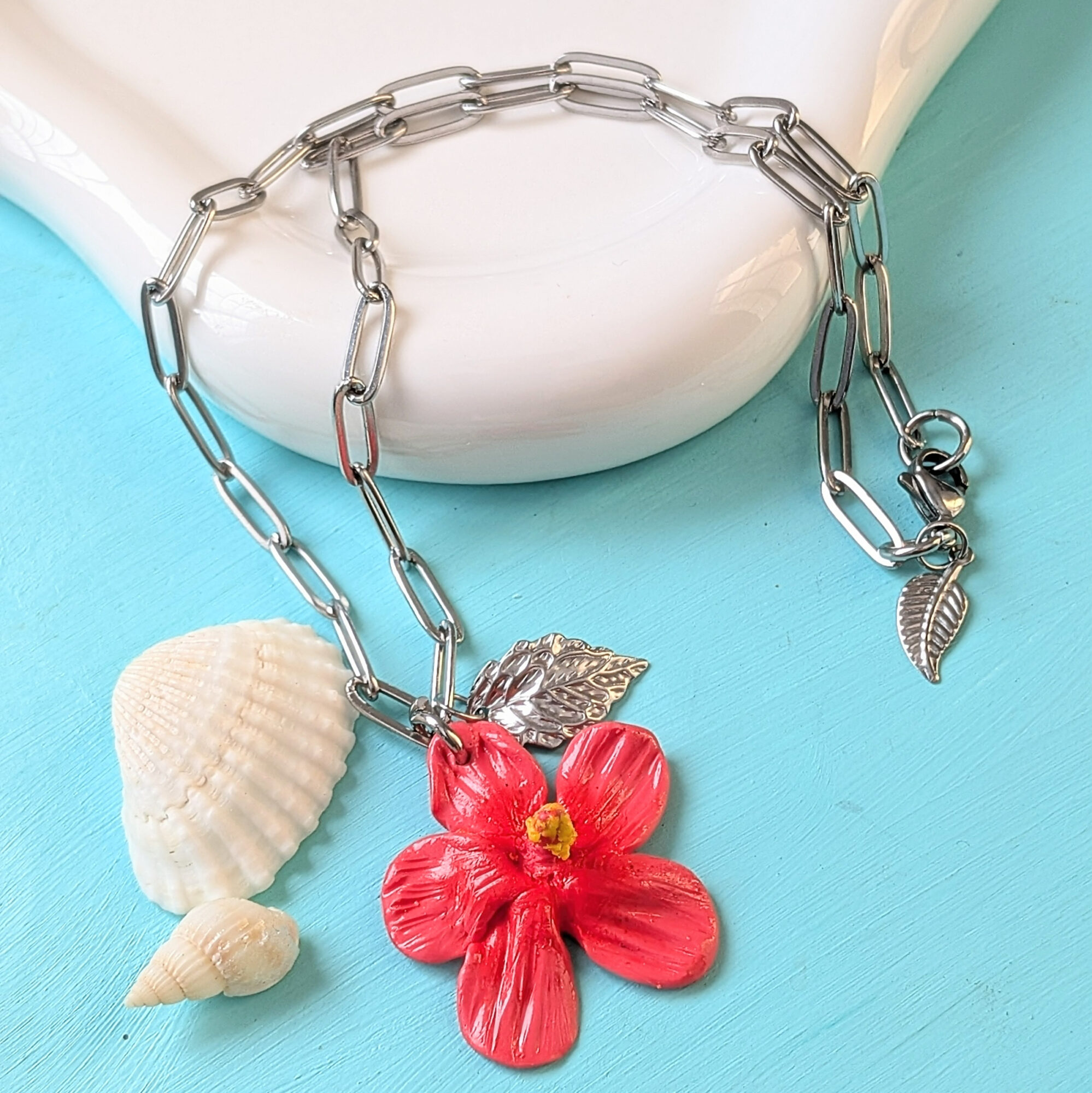 Silver-Toned Flor de Maga Paperclip Necklace - Image 2