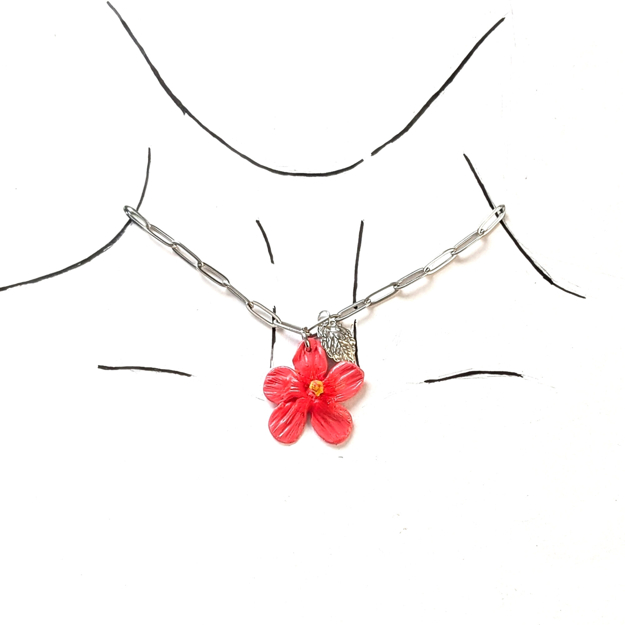 Silver-Toned Flor de Maga Paperclip Necklace - Image 10