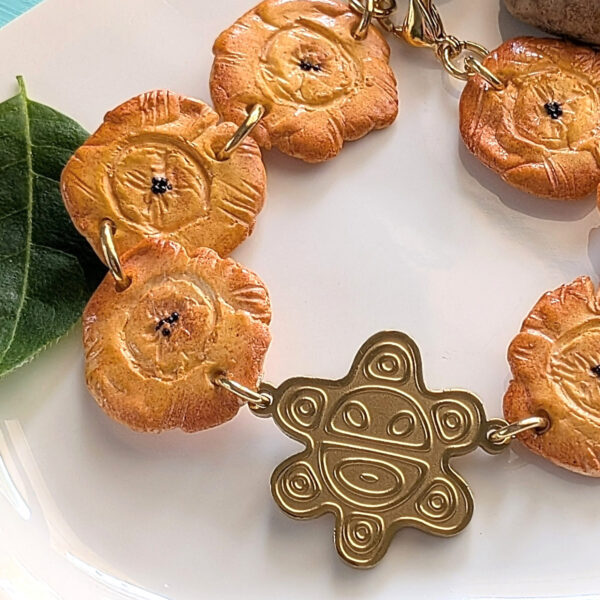 Tostones Bracelet with Taíno Sun Symbol
