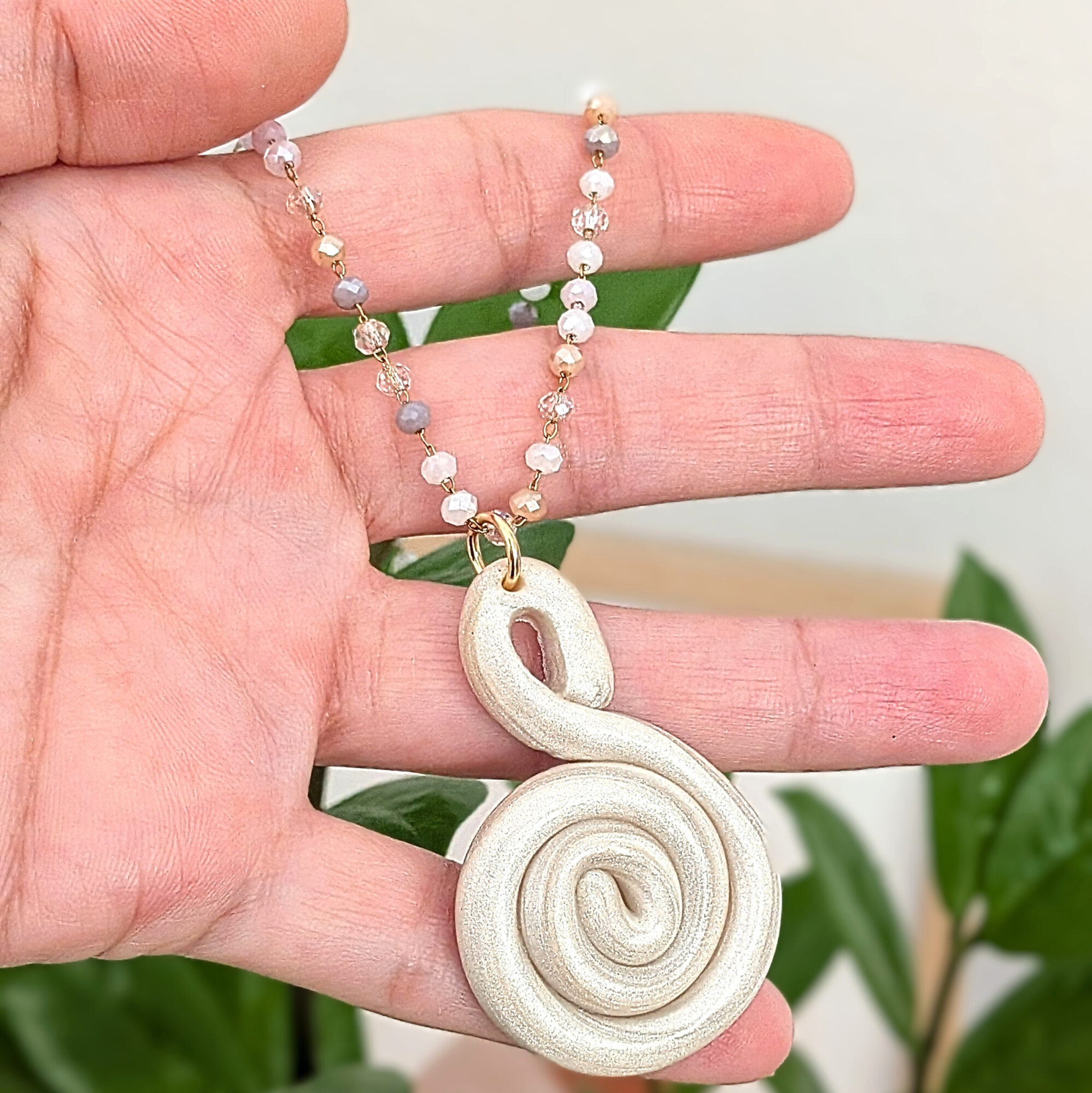 Taíno-Inspired Caracol Rhombus Bead Necklace - Image 6