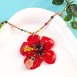 Flor de Maga and Frog Beaded Necklace