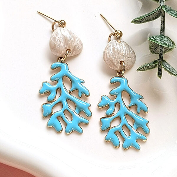Puerto Rico Coral Reef Shell Earrings
