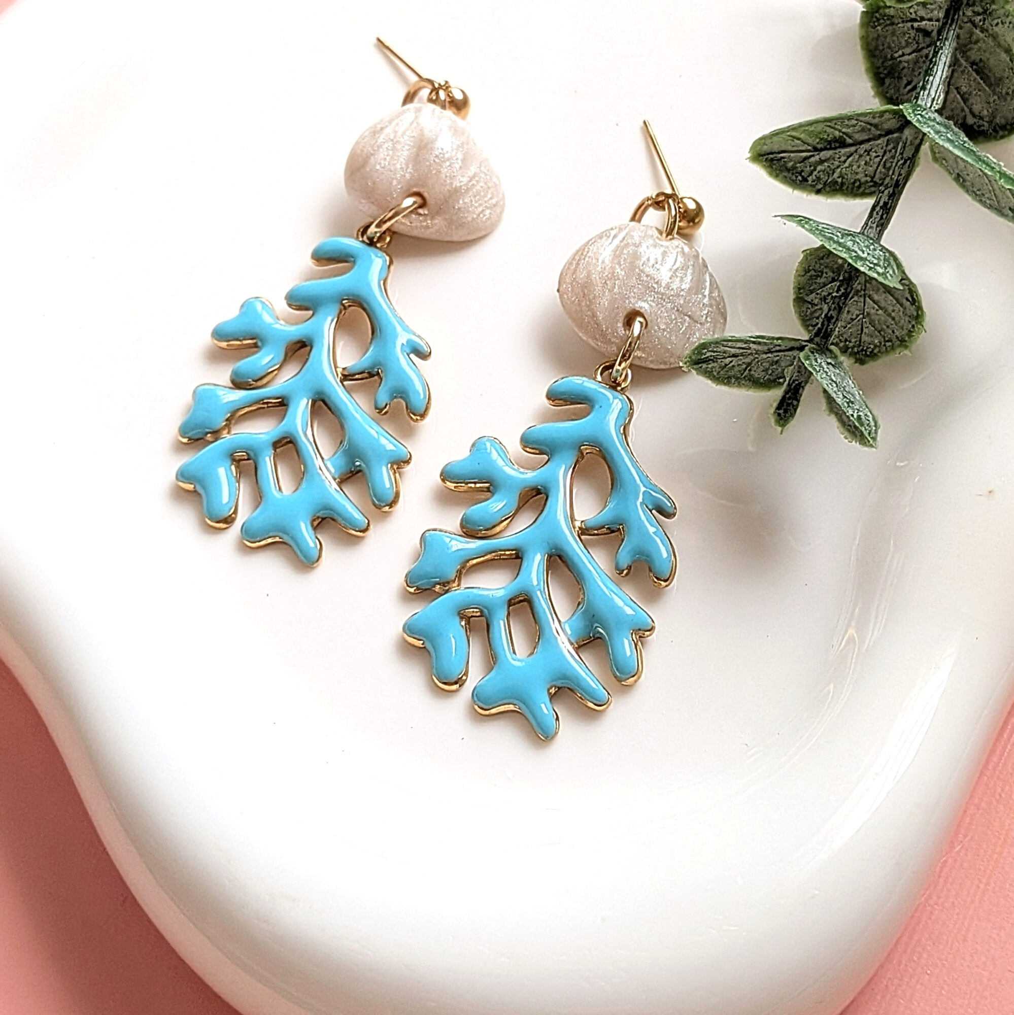 Puerto Rico Coral Reef Shell Earrings - Image 3