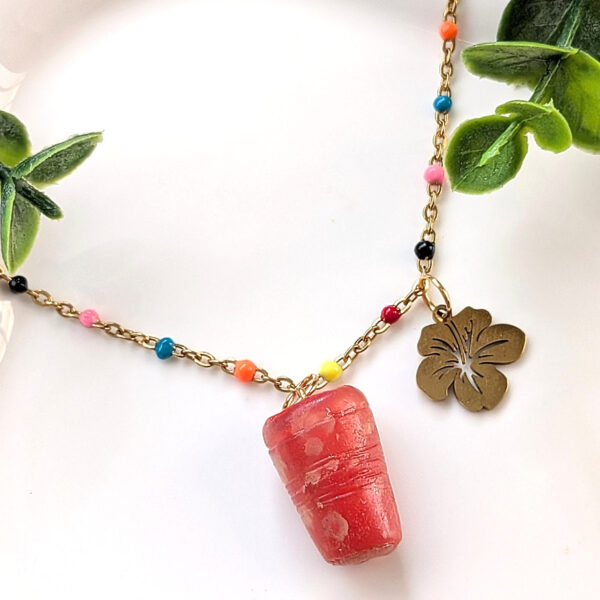 Puerto Rican Cherry Limber Beaded Necklace