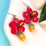 Quenepa Style Earrings with Flor de Maga Flower