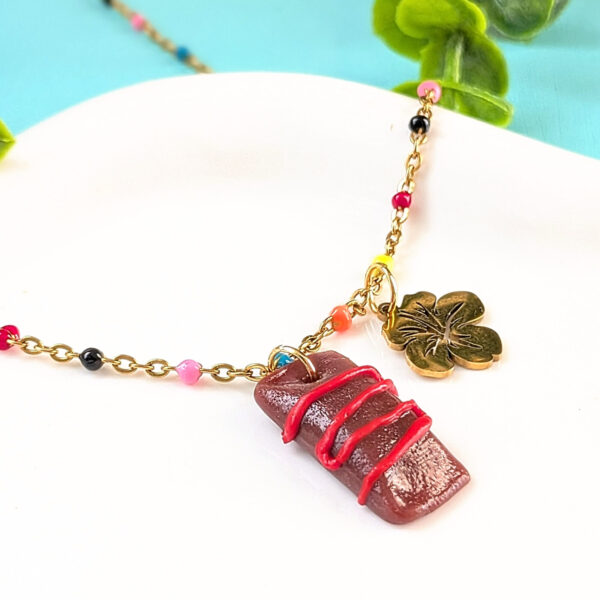 Puerto Rico Pastel and Flor de Maga Necklace