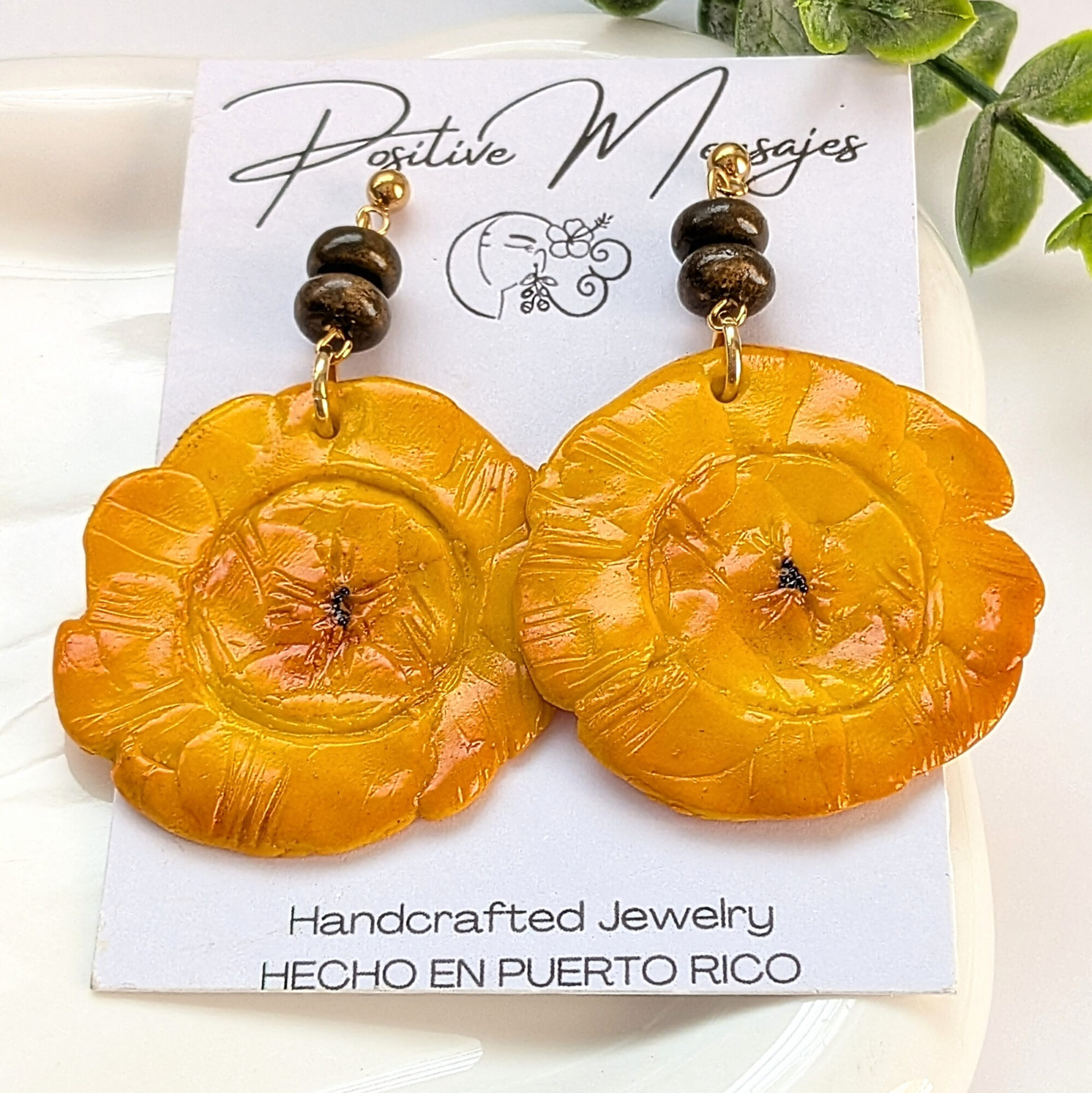 Handmade Tropical Tostones With Beads Earrings - Image 3
